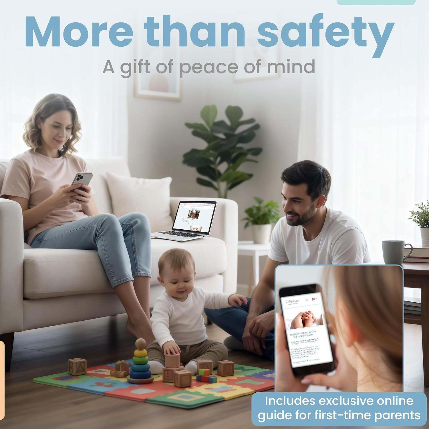 Safeborn Baby Safety Kit – Baby Proof Cabinet Locks, Magnetic Cabinet Locks, Child Safety Outlet Covers, Table Corner Covers Baby Safety – Drawer Locks Baby Proofing – Gifts for New Mom