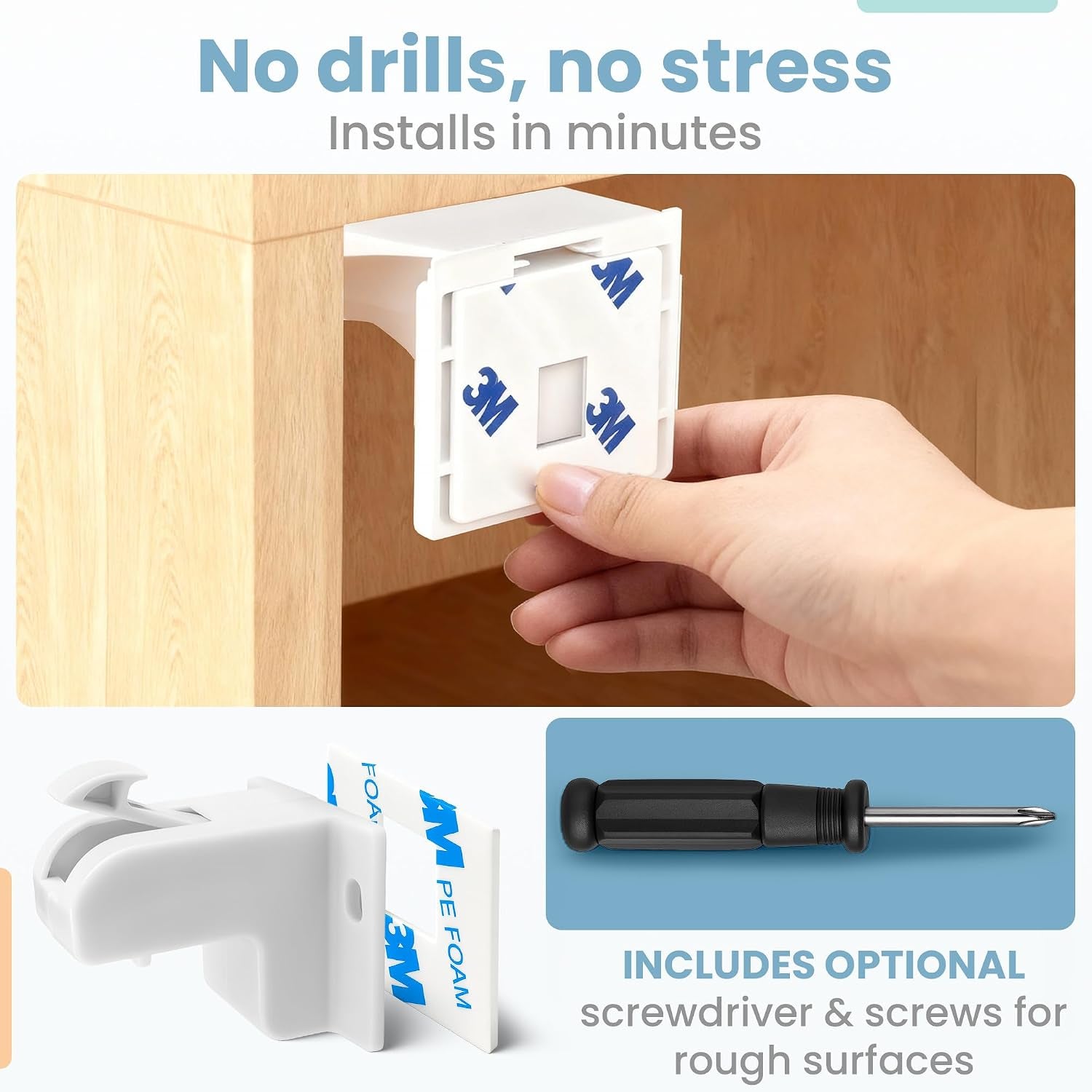 Safeborn Baby Safety Kit – Baby Proof Cabinet Locks, Magnetic Cabinet Locks, Child Safety Outlet Covers, Table Corner Covers Baby Safety – Drawer Locks Baby Proofing – Gifts for New Mom