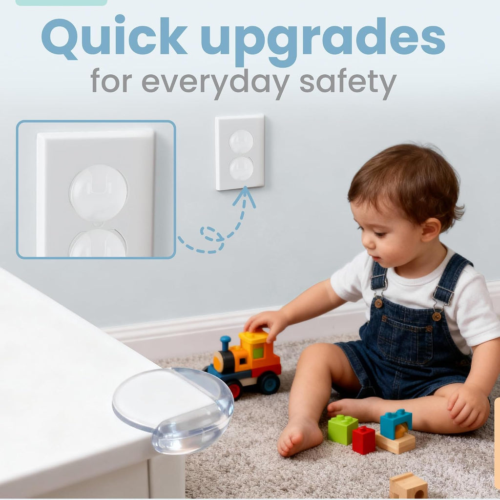 Safeborn Baby Safety Kit – Baby Proof Cabinet Locks, Magnetic Cabinet Locks, Child Safety Outlet Covers, Table Corner Covers Baby Safety – Drawer Locks Baby Proofing – Gifts for New Mom