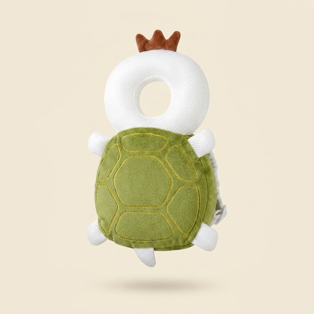 Tumblekind turtle head protector on cream studio background
