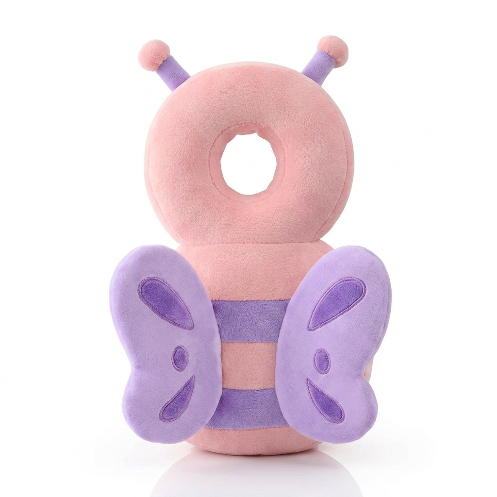 Tum Pink Edition baby head protector on white background