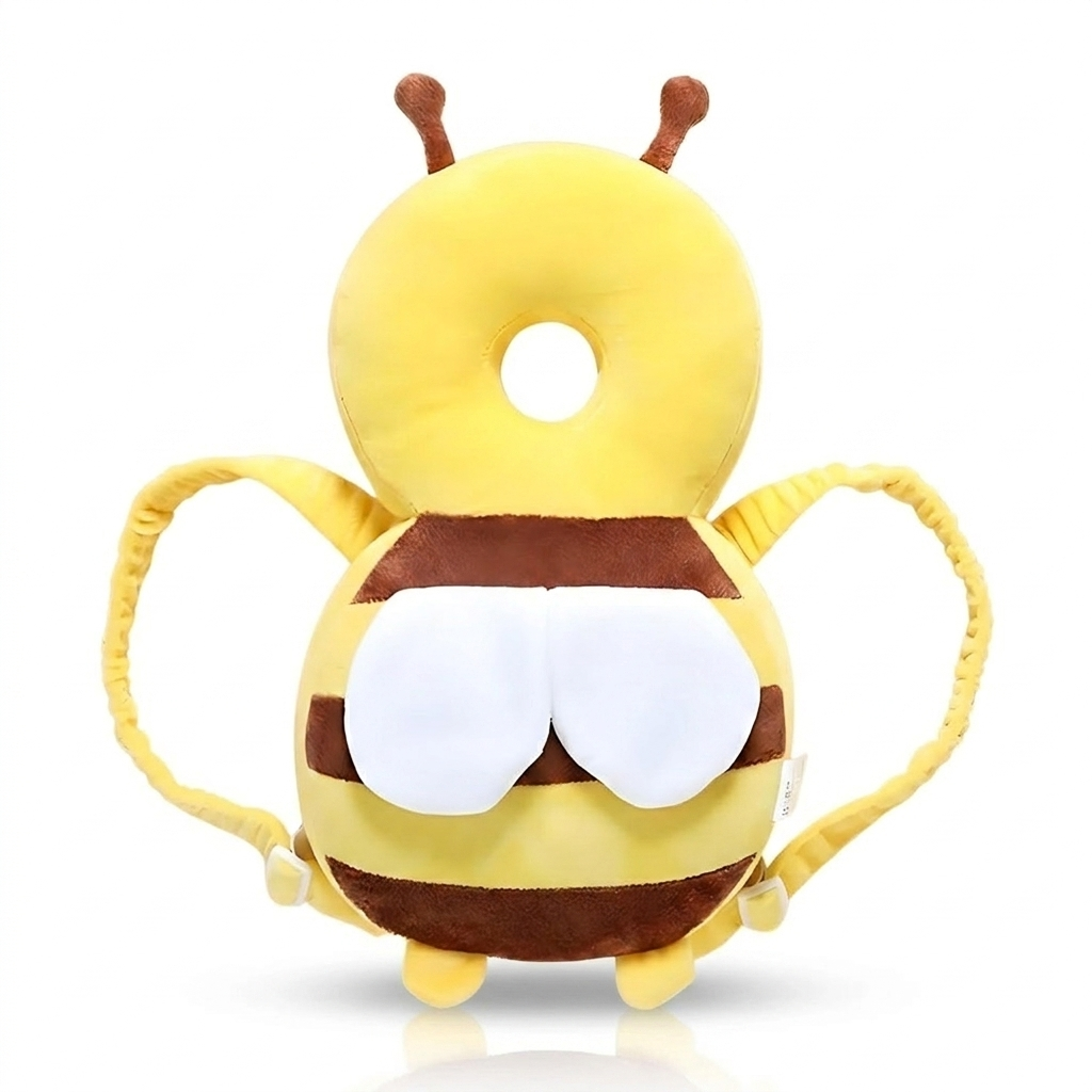 Tum Yellow Edition baby head protector on white background