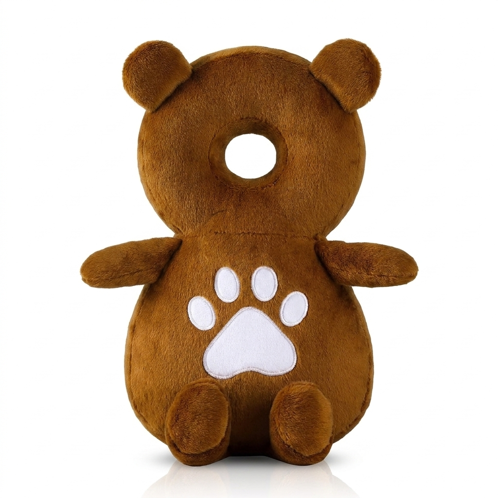 Tum Bear Edition baby head protector on white background