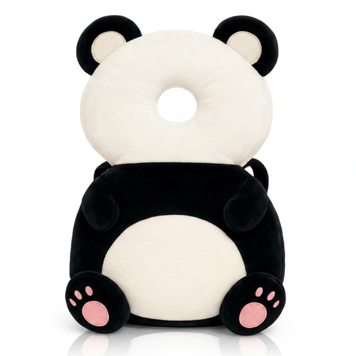 Tum Panda Edition baby head protector on white background